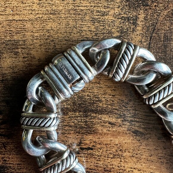 David Yurman Madison Chain Link Necklace w/ 18K Yellow Gold - 14mm - 16" - RARE - Picture 10 of 16